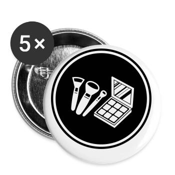 Make Up Cosmetics Icon - Buttons small 1''/25 mm (5-pack) - white - Front