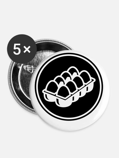 Eier symbol - Buttons klein 25 mm (5er Pack) - Weiß