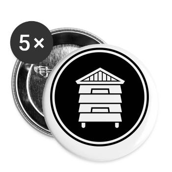 Honey Beekeeper - Buttons small 1''/25 mm (5-pack) - white - Front