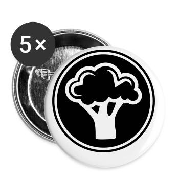 Broccoli Vegetables - Buttons small 1''/25 mm (5-pack) - white - Front
