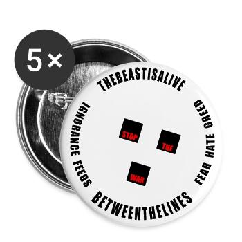 La Bête de guerre - Lot de 5 petits badges (25 mm) - blanc - Devant