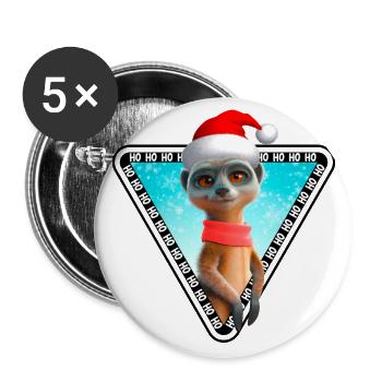 Meerkat X-Mas Meerkat Christmas - Buttons small 1''/25 mm (5-pack) - white - Front