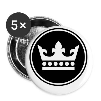 Krone Silhouette - Lot de 5 petits badges (25 mm) - blanc - Devant