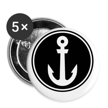 Anker Seemann - Buttons klein 25 mm (5er Pack) - Weiß - Vorne