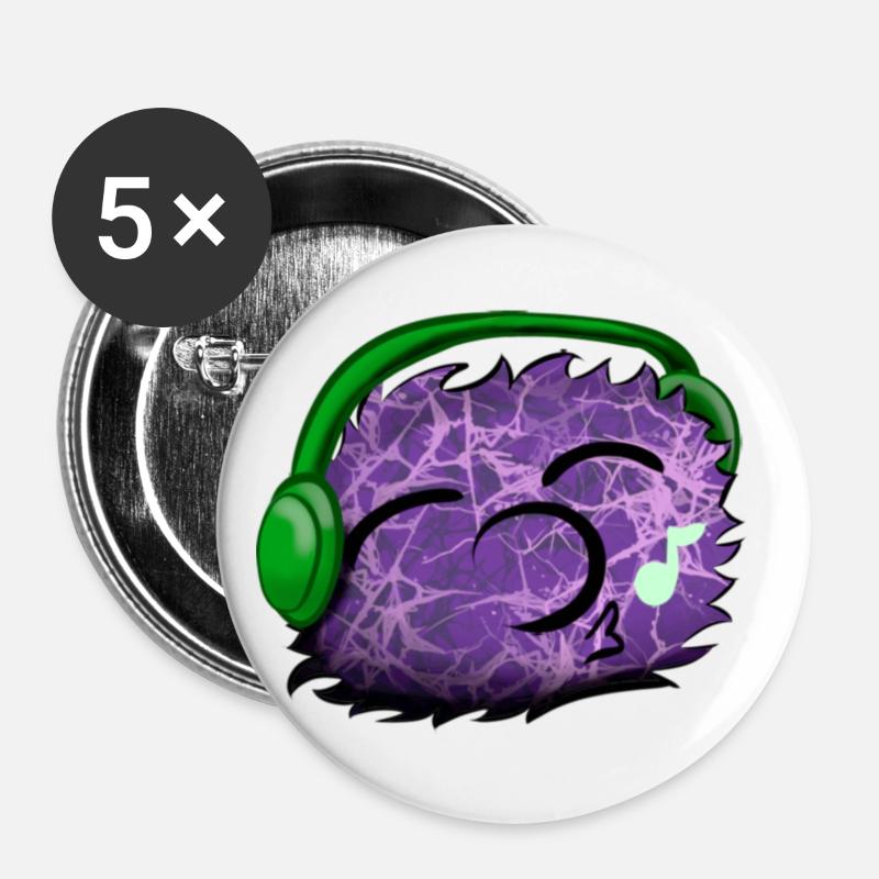 DJ Puschel - Buttons klein 25 mm (5er Pack) - Weiß
