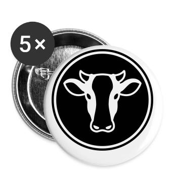 Cow Head - Buttons small 1''/25 mm (5-pack) - white - Front