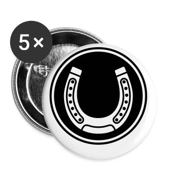 Hufeisen Symbol - Buttons klein 25 mm (5er Pack) - Weiß - Vorne