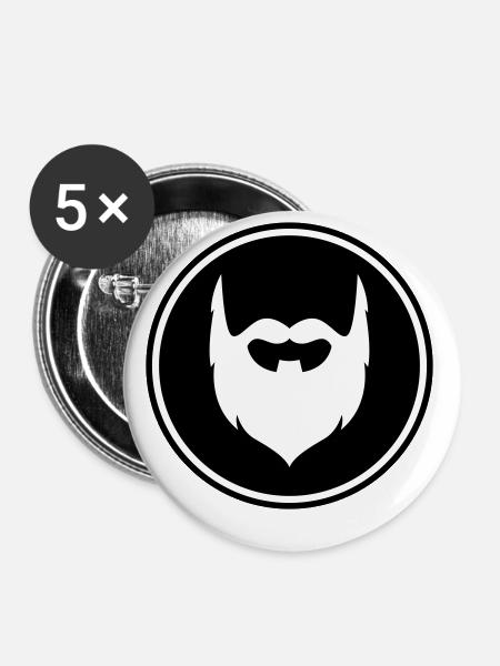 Bart symbol - Buttons klein 25 mm (5er Pack) - Weiß