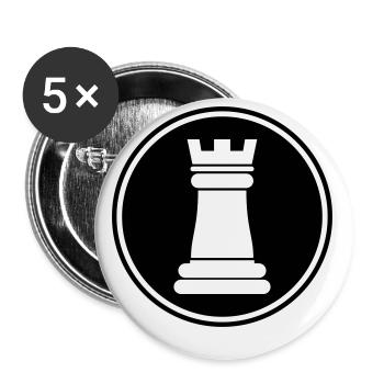 pièce d'échecs - Lot de 5 petits badges (25 mm) - blanc - Devant