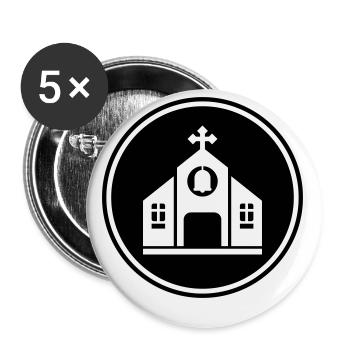 Kirche glaube - Buttons klein 25 mm (5er Pack) - Weiß - Vorne