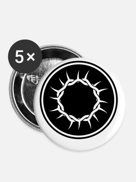 Dornenkrone - Buttons klein 25 mm (5er Pack) - Weiß