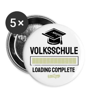 Volksschule Geschafft Absolvent Abgänger - Buttons klein 25 mm (5er Pack) - Weiß - Vorne