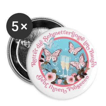Prosecco butterflies in the stomach statement - Buttons small 1''/25 mm (5-pack) - white - Front