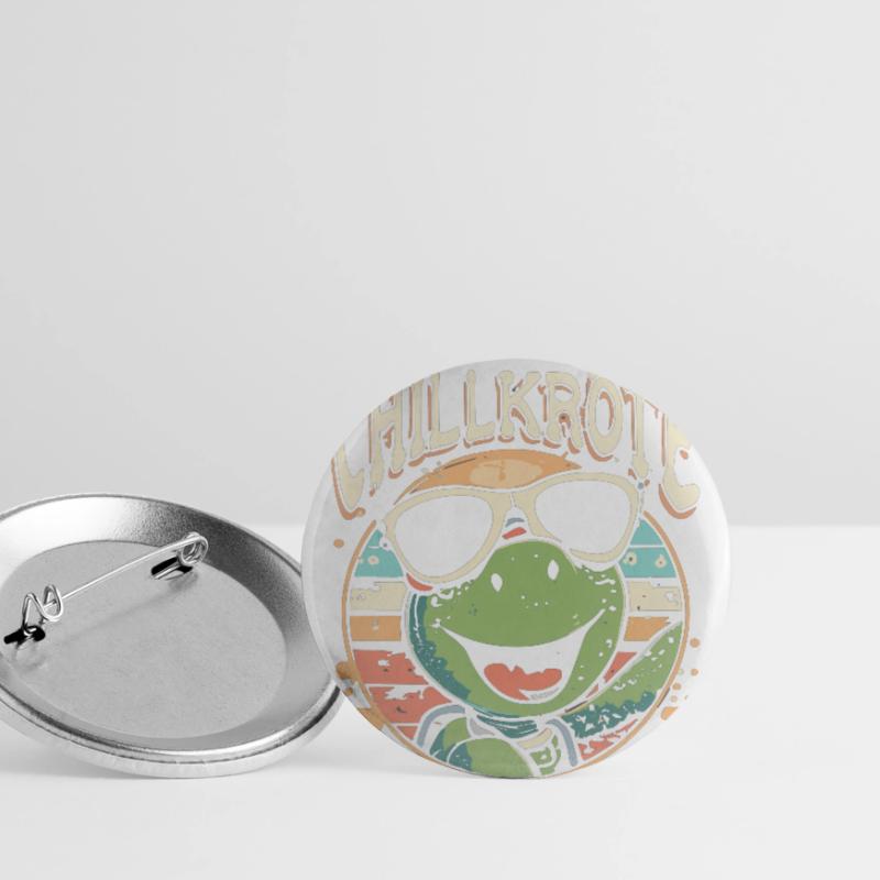 Relaxed Turtle Chill Toad Buttons small 1''/25 mm (5-pack)
