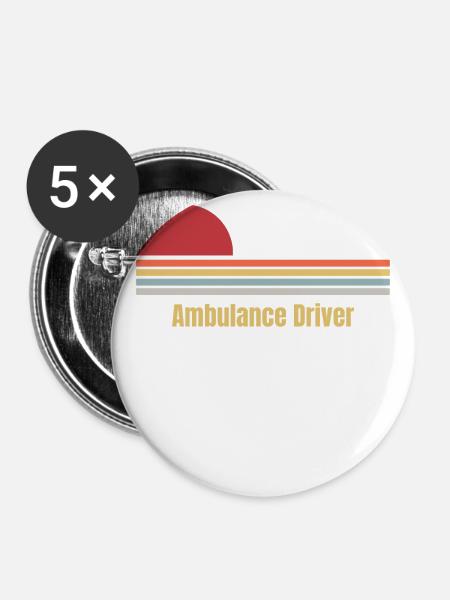Ambulance Driver - Buttons klein 25 mm (5er Pack) - Weiß
