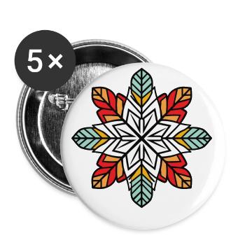 Frost Symbol Winter Flocke - Buttons klein 25 mm (5er Pack) - Weiß - Vorne