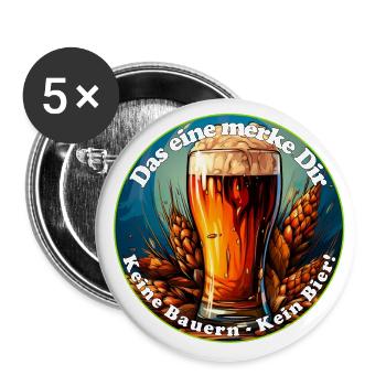 Remember one thing, no peasants, no beer - Buttons small 1''/25 mm (5-pack) - white - Front