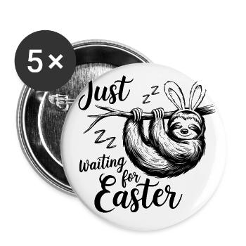 Just Waiting For Easter - Buttons small 1''/25 mm (5-pack) - white - Front