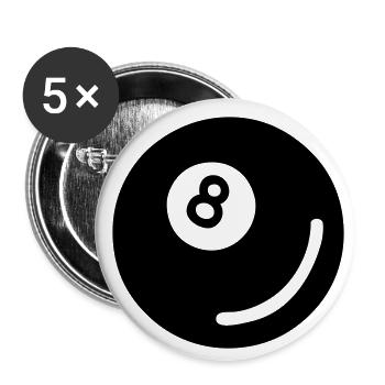 Billiard ball 01 - Buttons small 1''/25 mm (5-pack) - white - Front