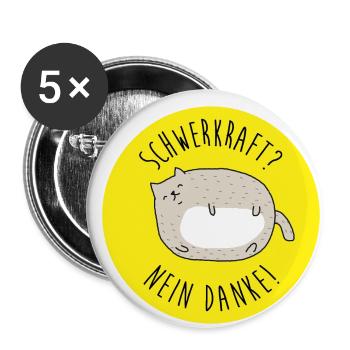 Schwerkraft? Nein Danke! - Buttons klein 25 mm (5er Pack) - Weiß - Vorne