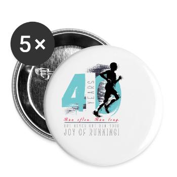 Runner - 40th Birthday - Buttons small 1''/25 mm (5-pack) - white - Front