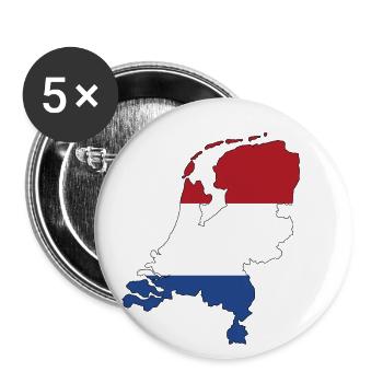 Pays-Bas - Lot de 5 petits badges (25 mm) - blanc - Devant