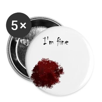 I'm fine - Buttons klein 25 mm (5er Pack) - Weiß - Vorne
