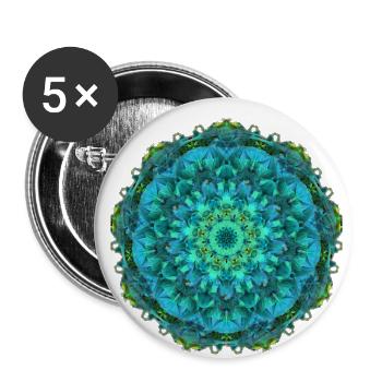 Water Mandala - Lot de 5 petits badges (25 mm) - blanc - Devant