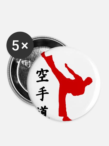 Kampfsport - Buttons klein 25 mm (5er Pack) - Weiß