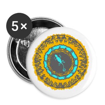Baléares Lézard - Lot de 5 petits badges (25 mm) - blanc - Devant