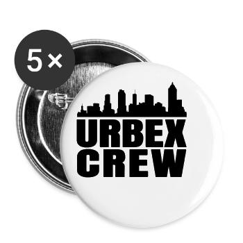 Urbex Crew Cityscape Cadeau Lost Places Urbexer - Lot de 5 petits badges (25 mm) - blanc - Devant