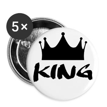 Roi Couronne - Lot de 5 petits badges (25 mm) - blanc - Devant