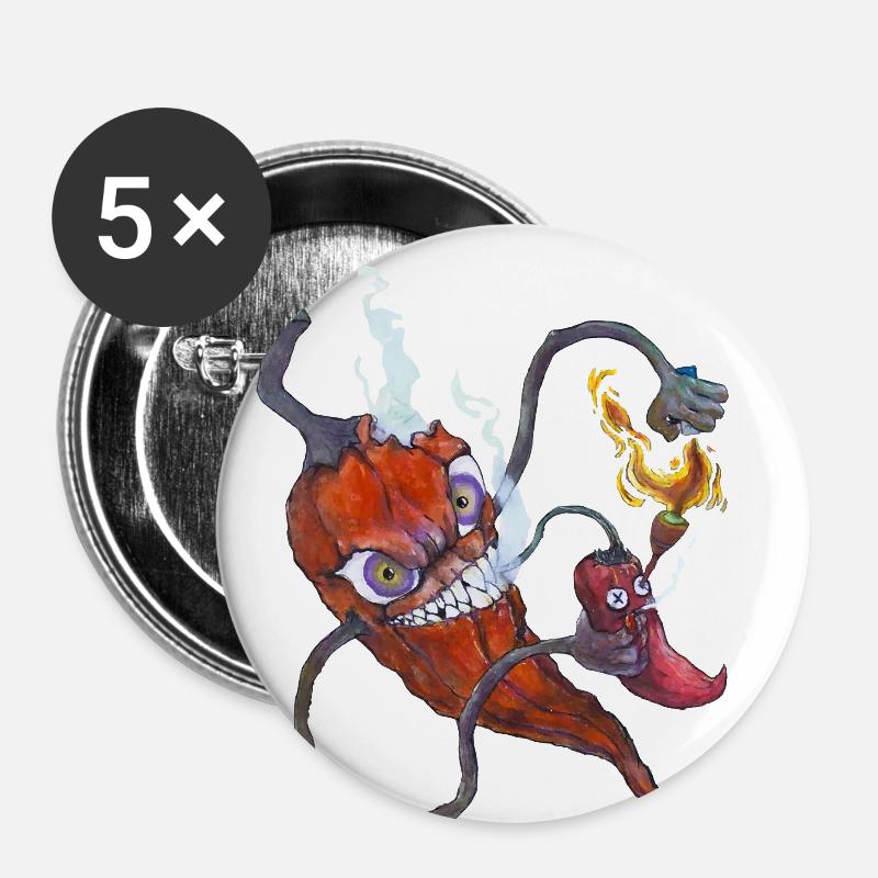 Evil Pimento - Buttons small 1''/25 mm (5-pack) - white