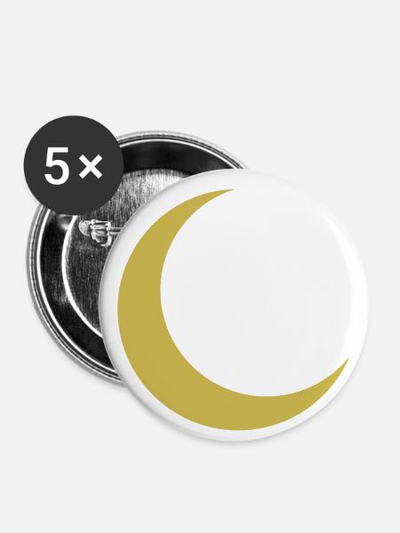 Mondsichel - Buttons klein 25 mm (5er Pack) - Weiß