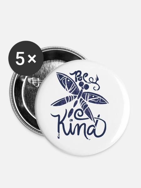 Sei freundlich - Buttons klein 25 mm (5er Pack) - Weiß