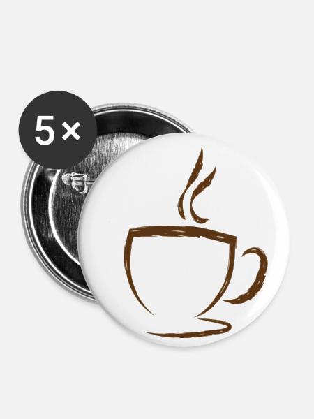 coffee kaffee - Buttons klein 25 mm (5er Pack) - Weiß