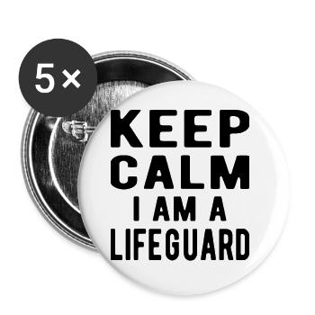 Sauveteur : Restez calme, je suis sauveteur - Lot de 5 petits badges (25 mm) - blanc - Devant