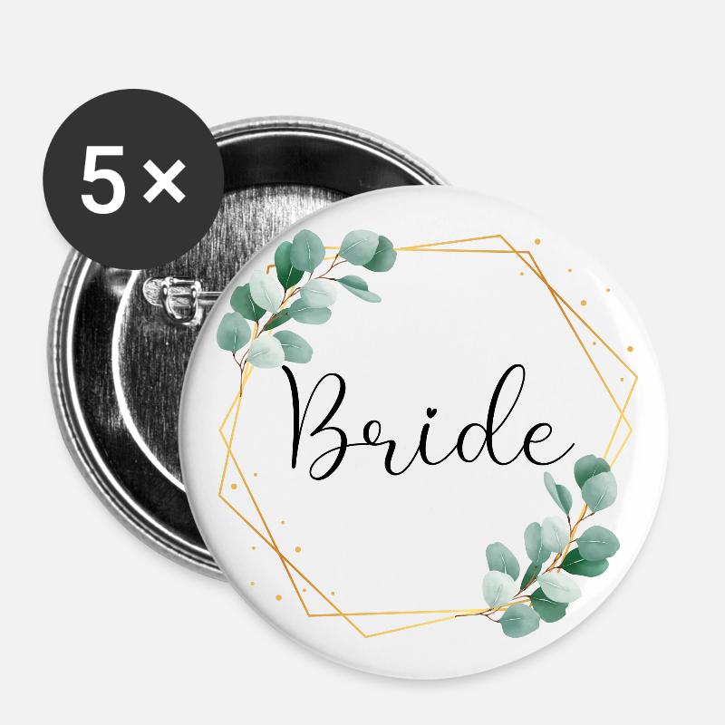 Eucalyptus Leaves - Bride - 11 - Buttons small 1''/25 mm (5-pack) - white