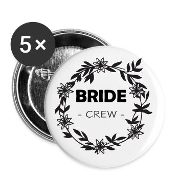 Bride Crew JGA Team Bride Flower Wreath - Buttons small 1''/25 mm (5-pack) - white - Front