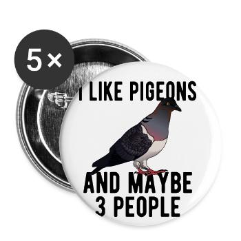 Pigeon Pigeon Racing Pigeon Racer Pigeon Keeper - Buttons klein 25 mm (5er Pack) - Weiß - Vorne