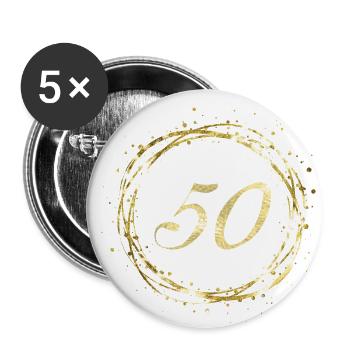 50 - Buttons klein 25 mm (5er Pack) - Weiß - Vorne