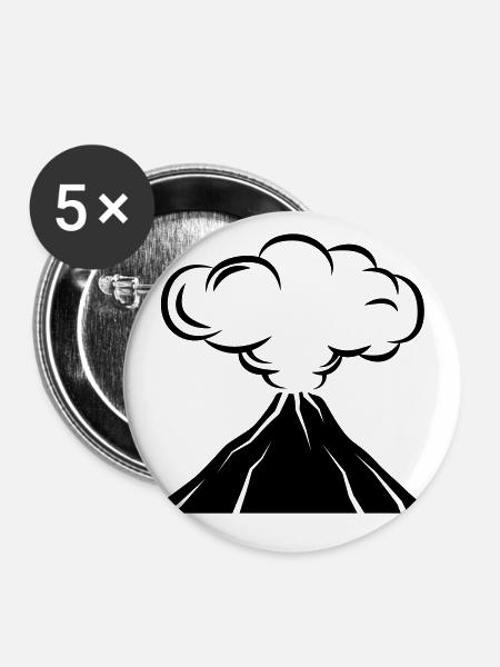 Vulkan icon symbol - Buttons klein 25 mm (5er Pack) - Weiß