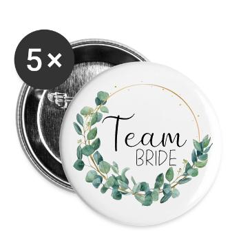 Eucalyptus Wedding - Team Bride - 1 - Buttons small 1''/25 mm (5-pack) - white - Front