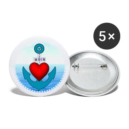 Herzensanker - Buttons klein 25 mm (5er Pack)