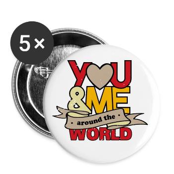 World Tour Partner Shirt Travel Buddies Travel Saying - Buttons small 1''/25 mm (5-pack) - white - Front