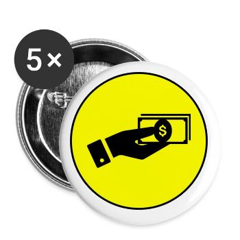 Money Icon - Buttons small 1''/25 mm (5-pack) - white - Front