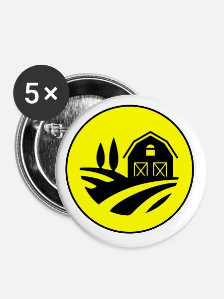 Farm Ernte Kreis - Buttons klein 25 mm (5er Pack) - Weiß