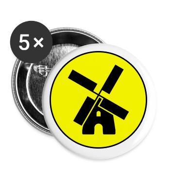 Windmühle Kreis - Buttons klein 25 mm (5er Pack) - Weiß - Vorne