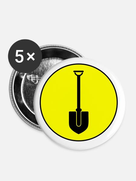 Schaufel icon Kreis - Buttons klein 25 mm (5er Pack) - Weiß