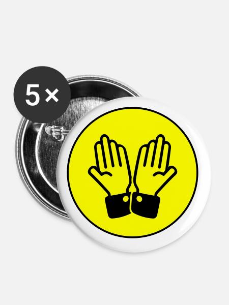 Hände Beten Kreis - Buttons klein 25 mm (5er Pack) - Weiß